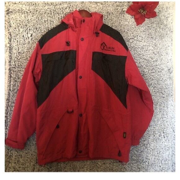 Baru Sports Men's Red Coat Hooded Parka with Fleece Removable Lining Size M - Picture 10 of 14